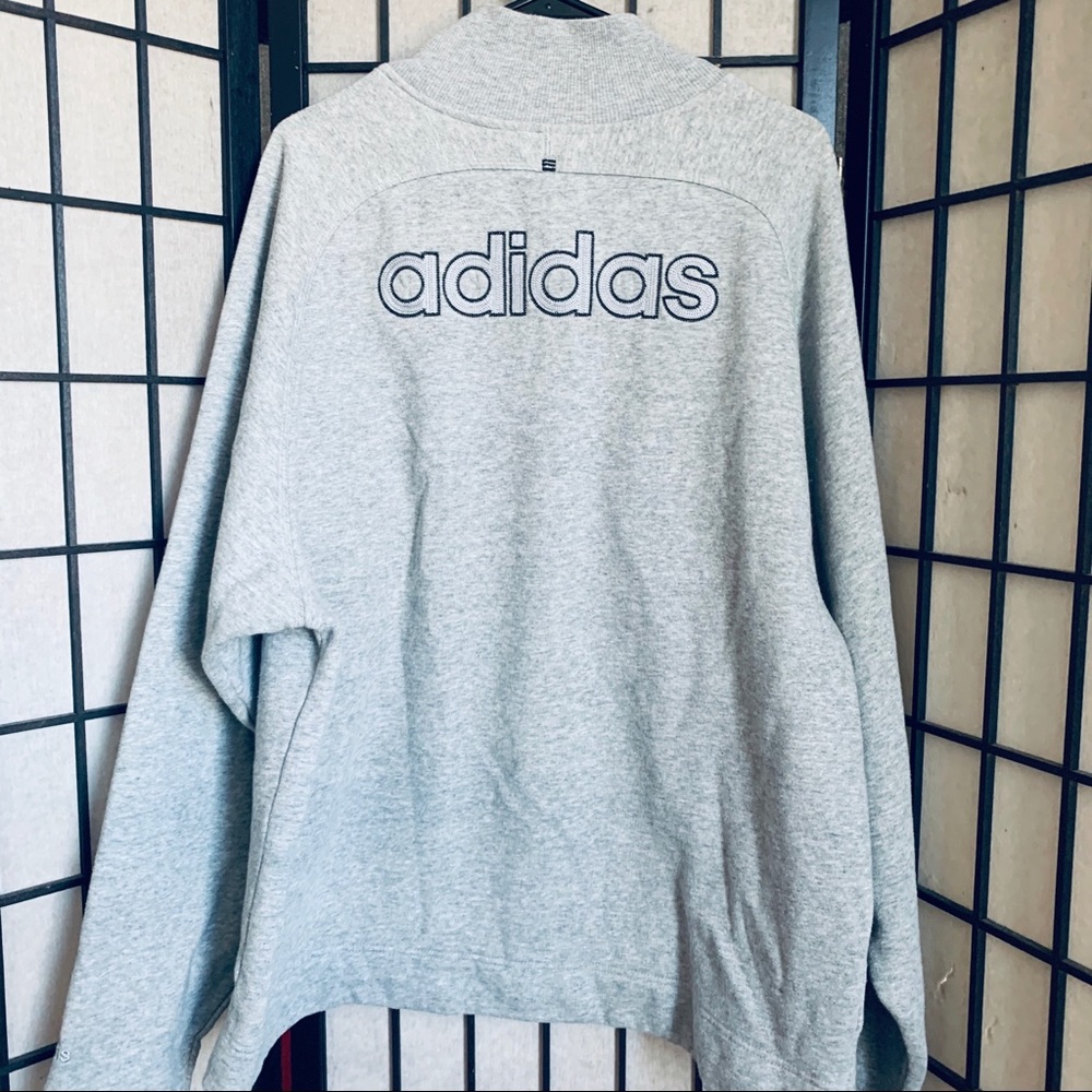 Adidas VTG 2000’s grey 1/4 zip pullover back logo - Picture 7 of 10